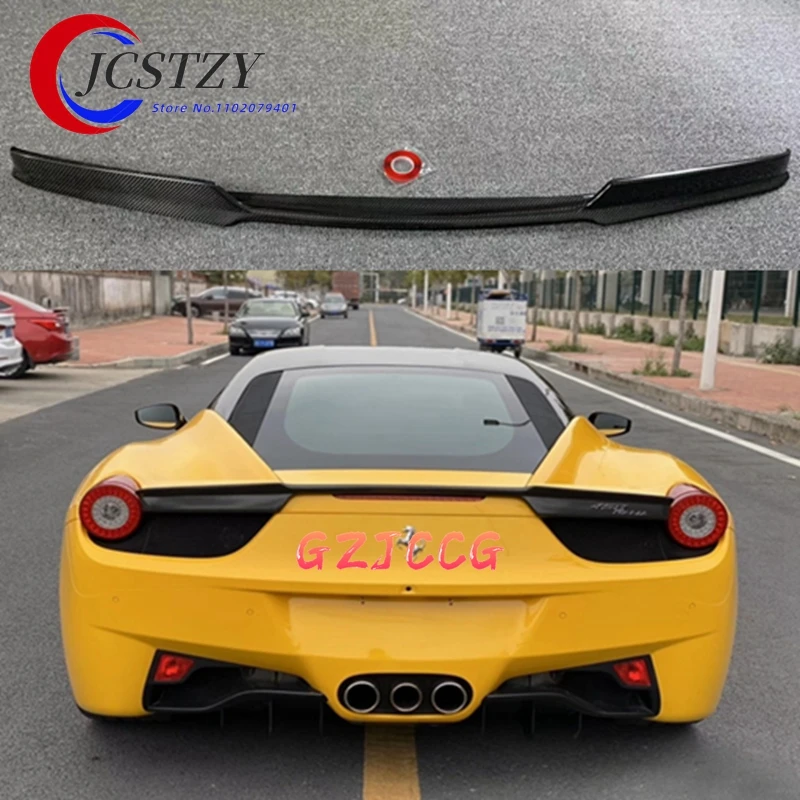 

Car Styling Carbon Fiber Modified Rear Roof Spoiler Tail Trunk Boot Wing For Ferrari 458 ITALIA SPIDER 2011 2012 2013