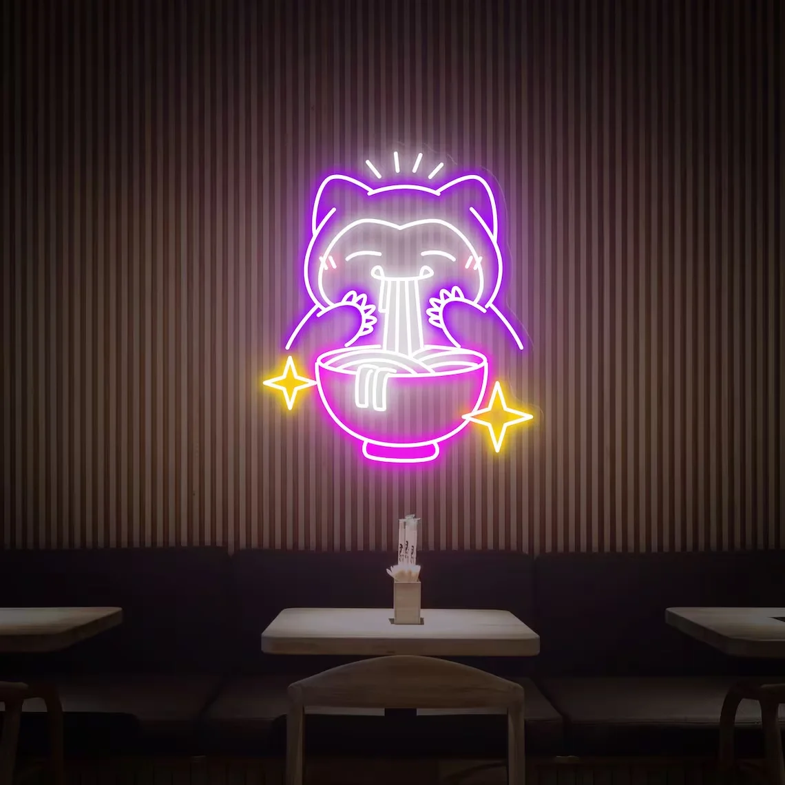 Bear Ramen Neon Sign Anime Neon Sign Aesthetic Neon Neon Decor  Gifts for Him Gifts for Her