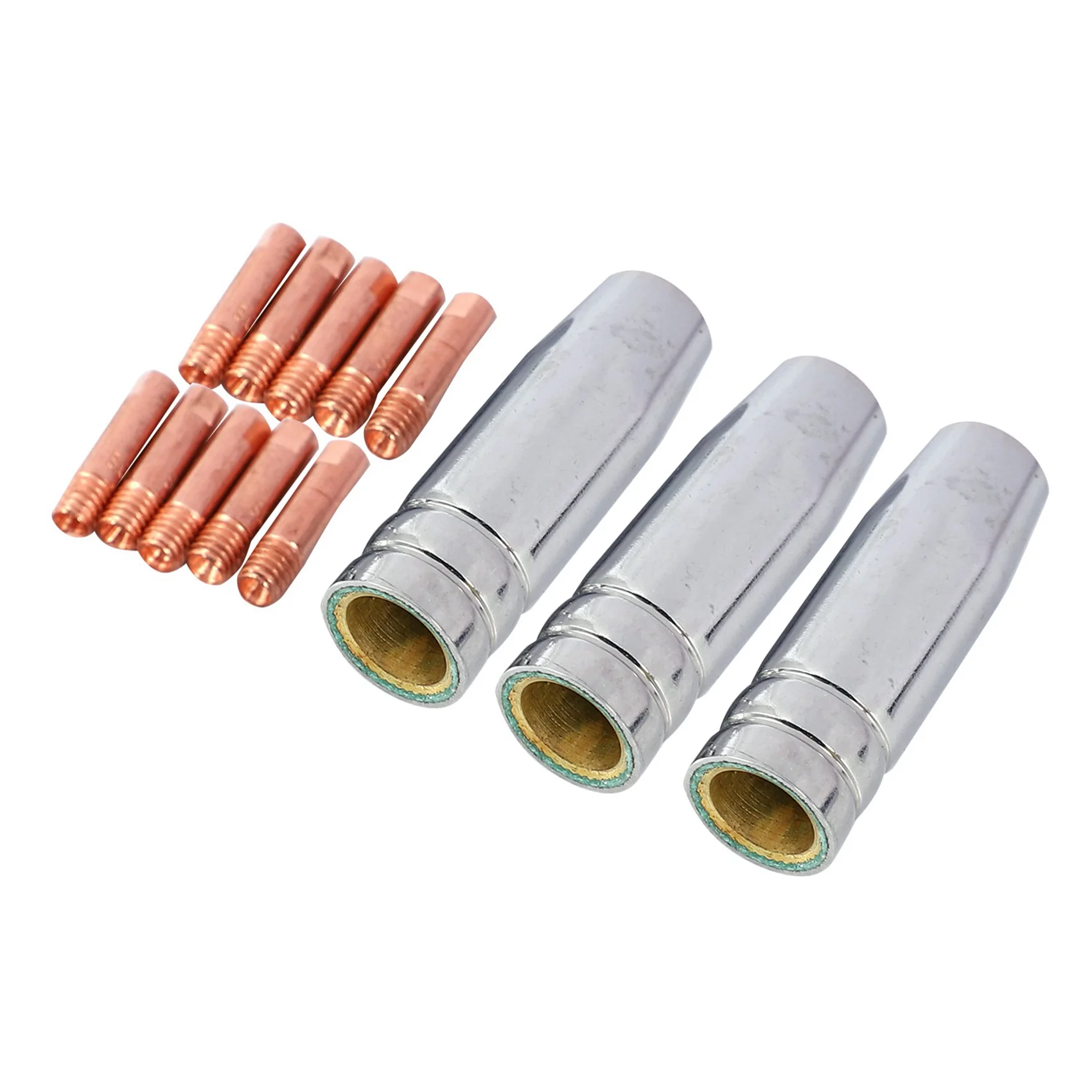 RMWIN-26Pcs CO2 Mig Welding Torch Aircooled MB 15AK Contact Tip Holder Gas Nozzle 0.8Mm Welder Shield Shroud Nozzle Tip Kit