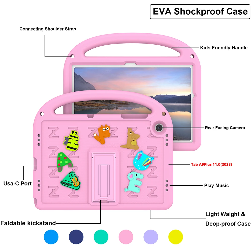 Tablet Case Cartoon Letter For Samsung Tab A9 T220 T225 8.7 Inch Tab A9 Plus 11 Inch Slot EVA New Material Without A Pen Slot
