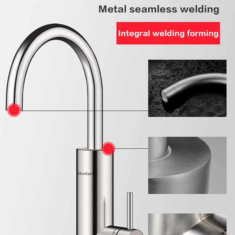 220 فولت Tankless المطبخ سخان مياه كهربي صنبور لحظة صنبور الماء الساخن مع شاشة ديجيتال LED والإسكان الفولاذ المقاوم للصدأ