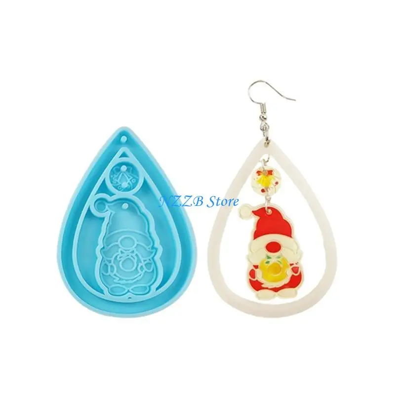 

T21F Christmas Series Earrings Pendant Resin Mold Eardrops Silicone Moulds DIY