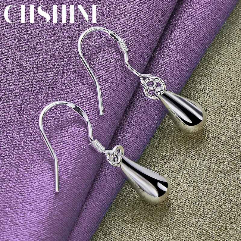 

CHSHINE 925 Sterling Silver Water Drop A Pair of Earrings Eardrop for Women Ladies Banquet Party Fashion Jewelry