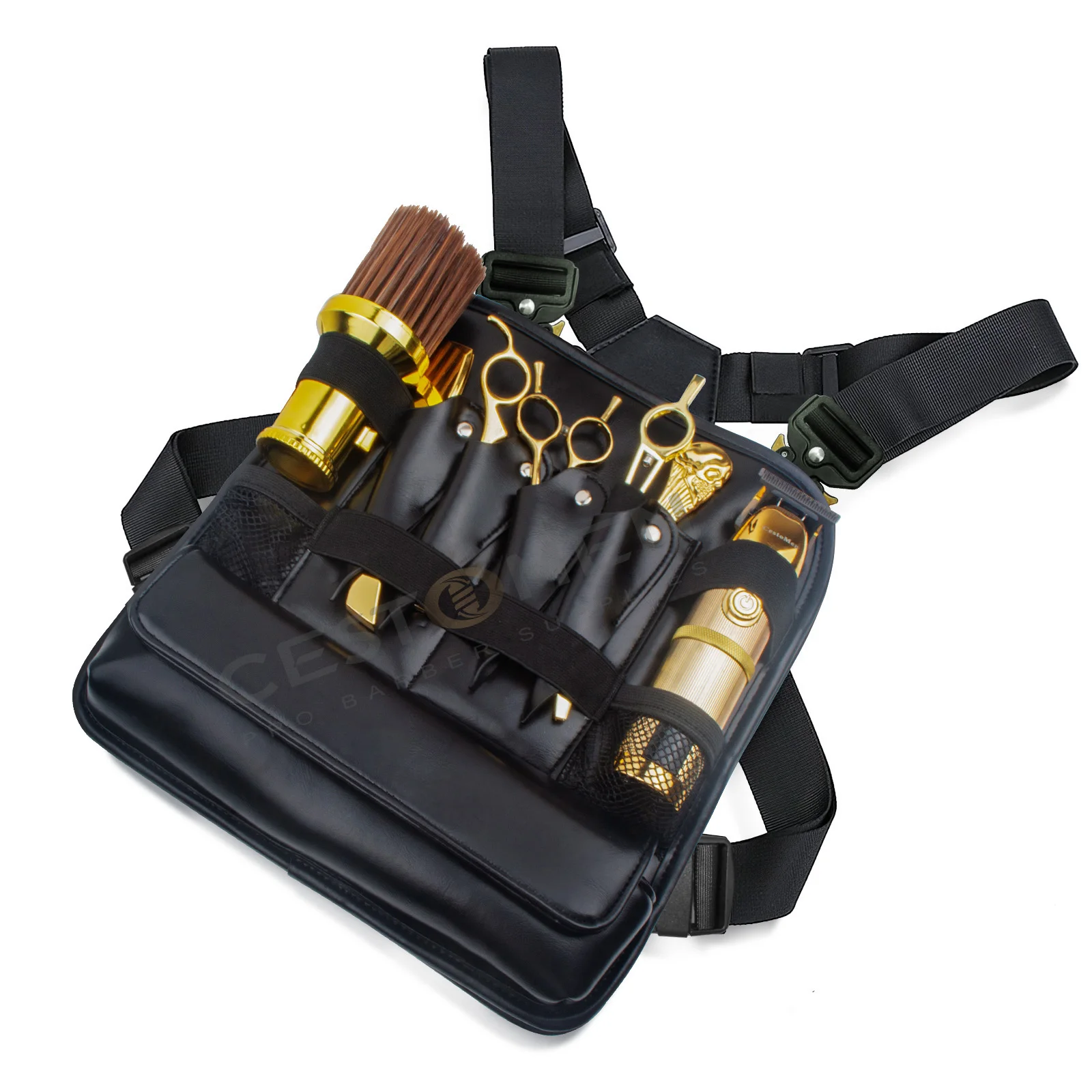 New Type Barber Leather Fashion Chest Rig Bags For Hairdresser Scissors Salon Styling Haircut Tools Functional Storage Backpack