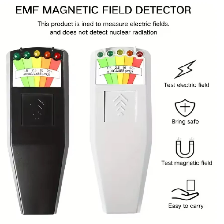 5-LED EMF Meter Magnetic Field Detector Ghost Hunting Paranormal Equipment Tester Portable Counter Professional EMF Meter Tester