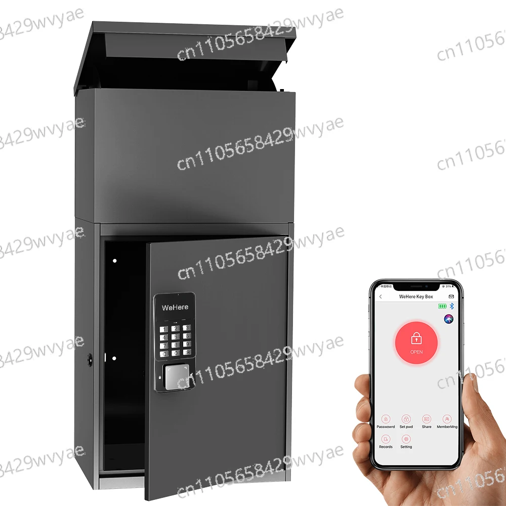 Home Letter Delivery Box Lock Label Keyless Unlock Package Box Anti-theft Outdoor Smart Mailbox Metal Package Delivery Box