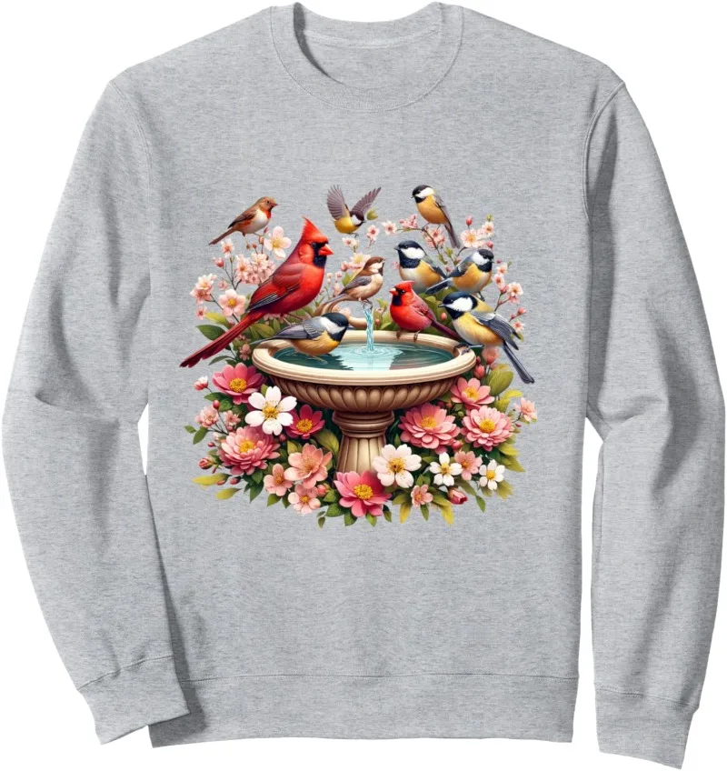 الكاردينال Chickadee الطيور الربيع الزهور البلوز مضحك الطيور عيد الميلاد البلوز هوديي شخصية النساء الملابس الترويج #5
