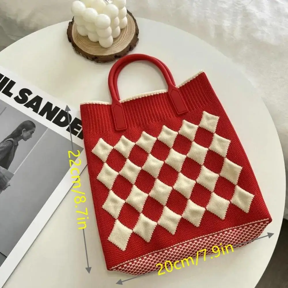 Handmade Mini Pouch Knit Shopping Bags Women Crossbody Japanese Wrist Bag Student Tote Bag Phone Craft Bag Trend 2024 니트미니크로스백