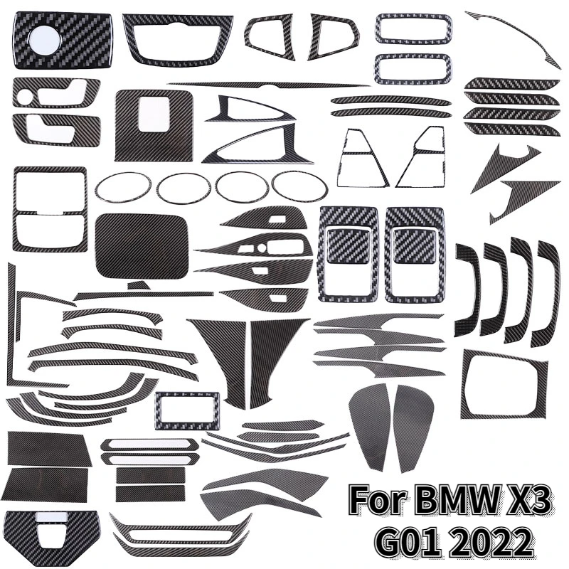 For BMW X3 G01 2018-2022 Soft Carbon Fiber Car Center Console Gear Panel Cover Interior Kit Trim Stickers Car Accessoires