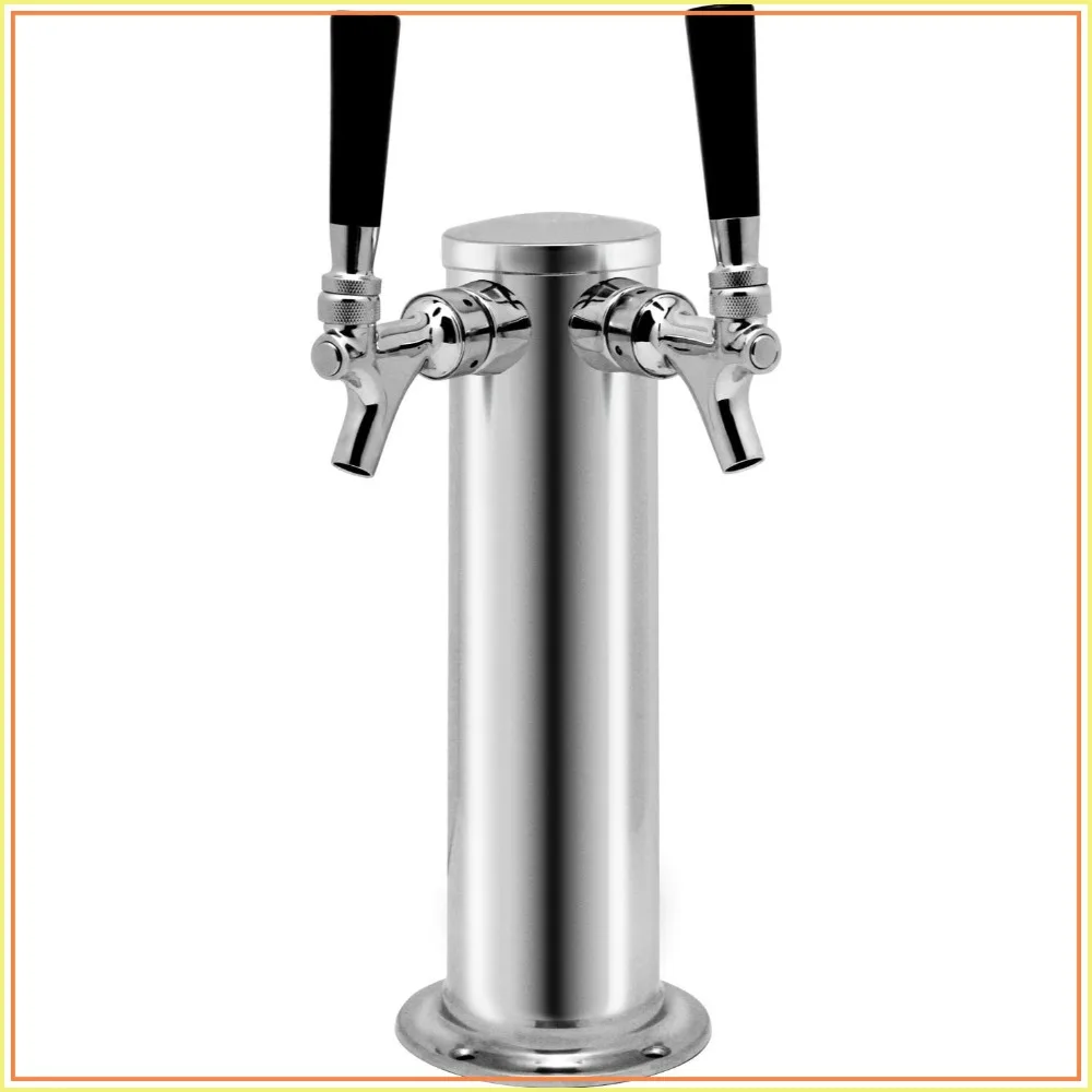 

Double Tap Stainless Steel Draft Beer Kegerator Tower, 3" Diameter