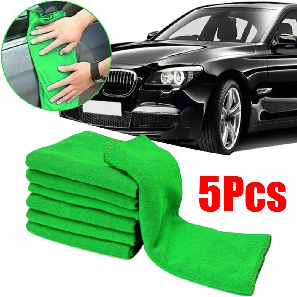 5pcs Car Detailing Car Wash Microfiber Towel Car Cleaning Drying Auto Washing Cloth Micro Fiber Rag Car Cleaning Wash Tools