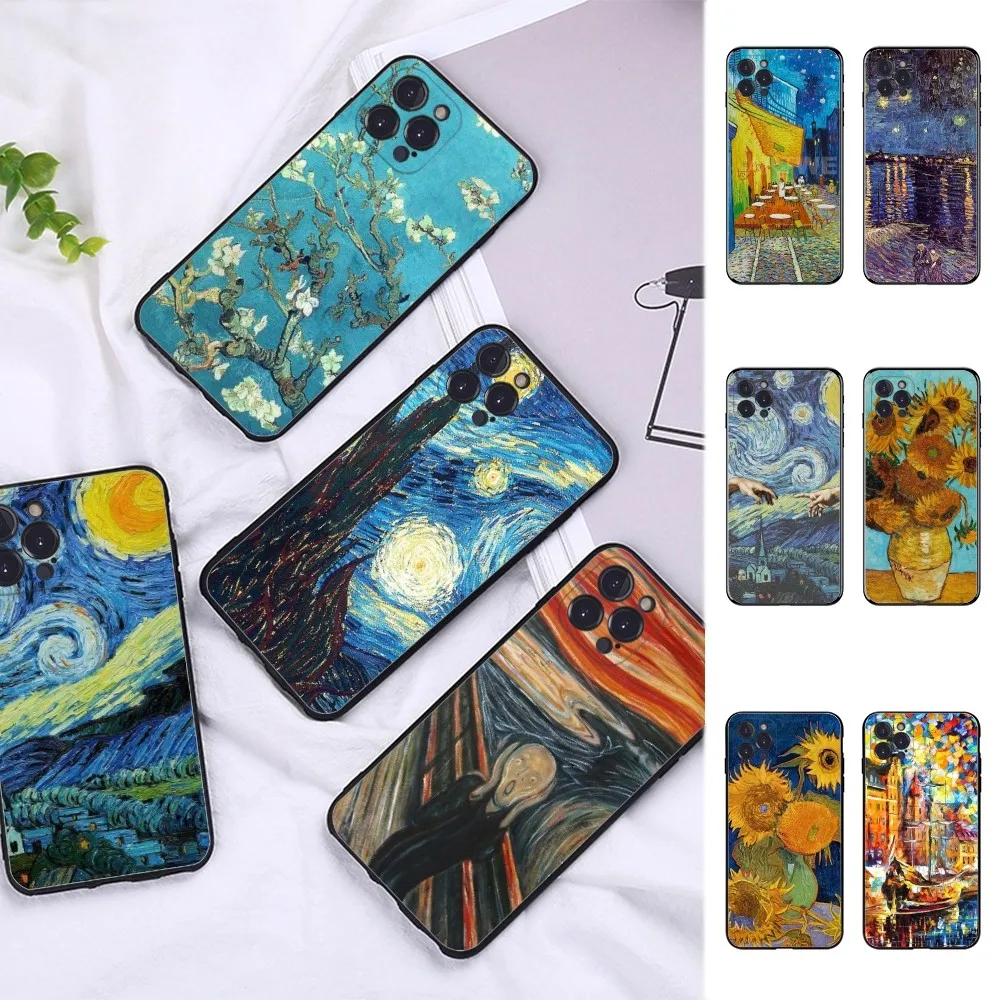 Van Gogh Phone Case Silicone Soft For 15 iphone 14 13 12 11 Pro Mini XS MAX 8 7 6 Plus X 2020 XR Shell