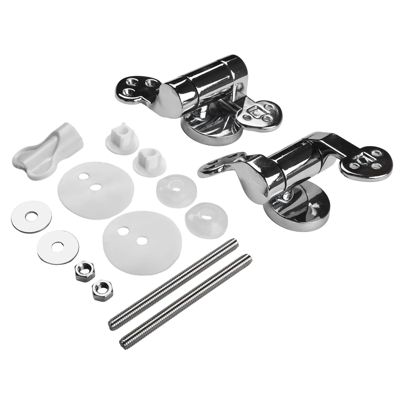 

Петли для унитаза высшего качества из цинкового сплава, хромированные, регулируемые, подходящие для различных размеров унитазов. Добавьте стиль и функциональность.