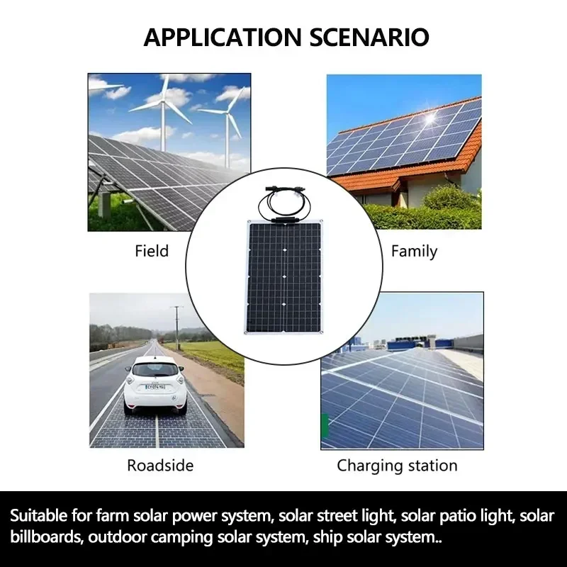 Imagem -04 - Sistema Flexível de Painel Solar Controlador de Carga de Bateria 12v Kit Inversor Solar 4000w Completo para Uso Doméstico e ao ar Livre 110v 220v 2000w