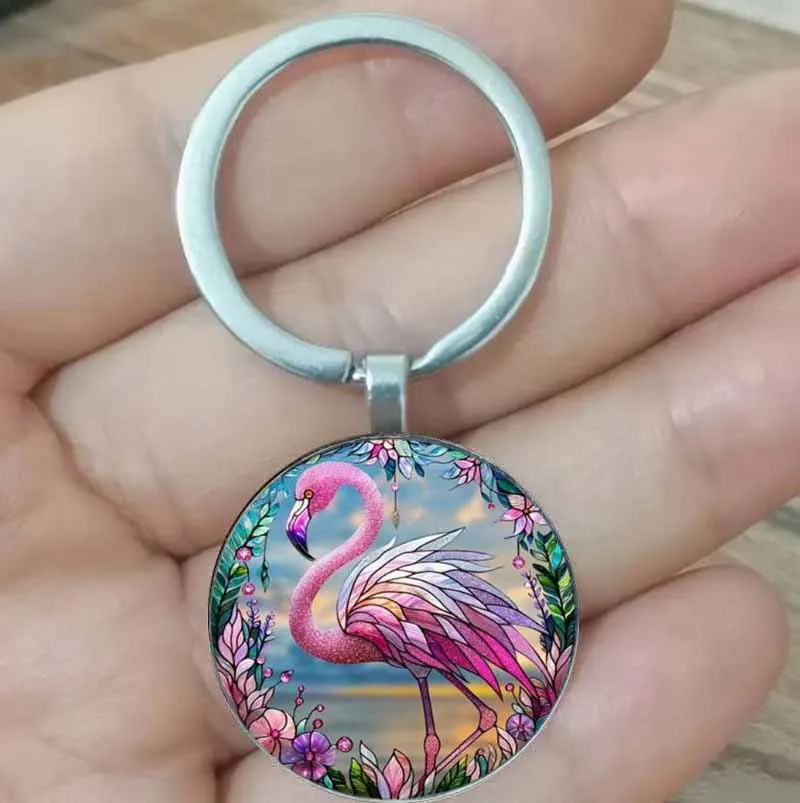 Ретро-брелок-с-фламинго-красочный-дизайн-подвеска-из-цинкового-сплава-идеальный-выбор-для-подарков-на-день-рождения-и-праздник-аксессуары-для-сумок-мода