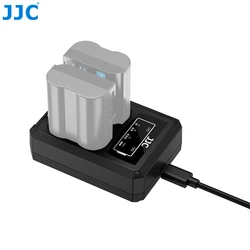JJC Upgraded Dual Battery Charger USB-C For Nikon EN-EL15 EN-EL15a Z6 III Z6 II Z6 Z7 II Zf D850 D810 D750 D610 D600 D7500 D7200