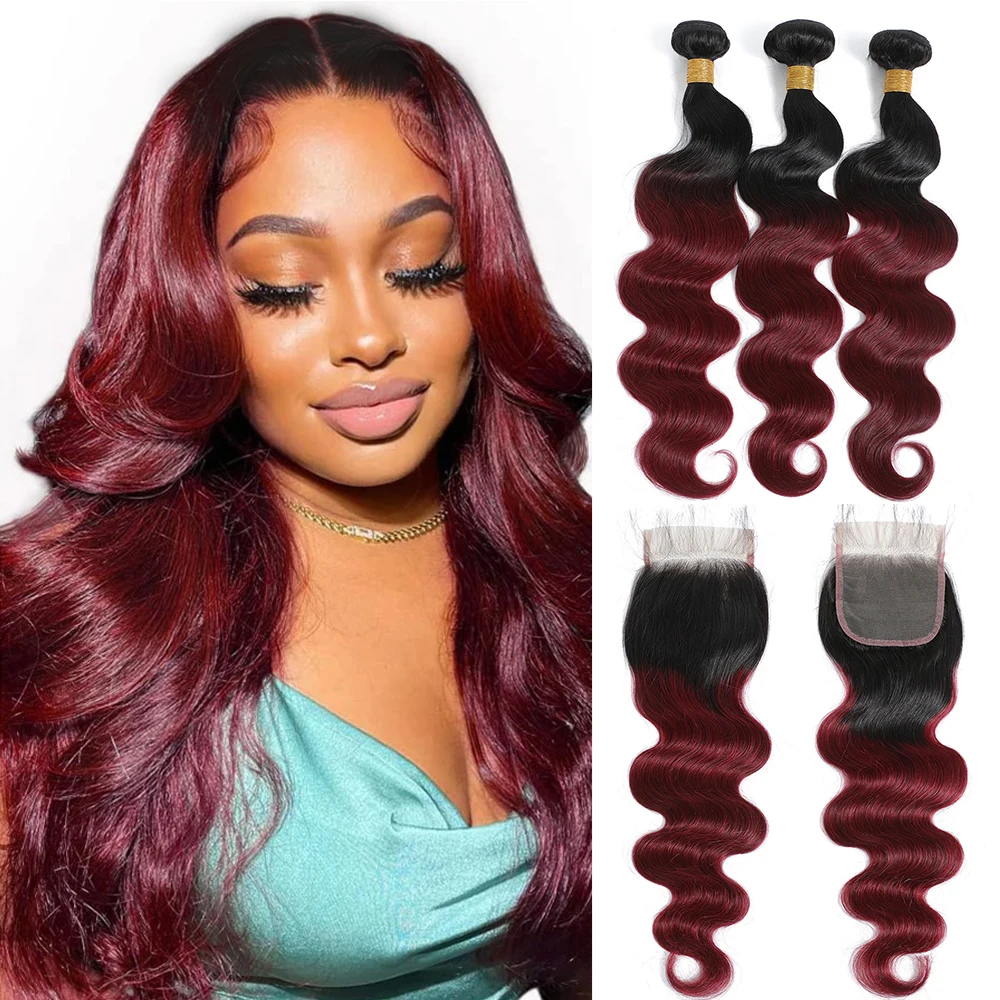 1b99-paquets-de-vague-de-corps-bordeaux-avec-fermeture-4x4-hd-dentelle-transparente-100-extension-de-tissage-de-cheveux-humains-tissage-cheveux-humains-remy