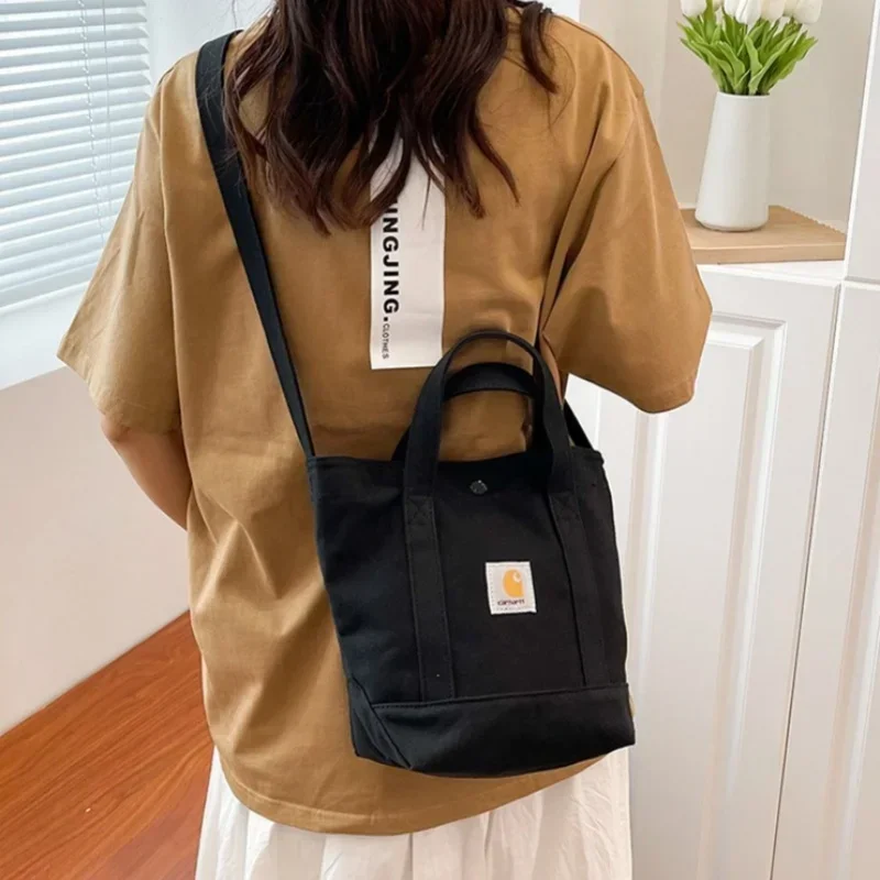 New Canvas Workwear Patchwork Bag Tote Bucket Bag Shoulder Tote Fashion Slant Cross Tide Women\'s Bag Storage Bag