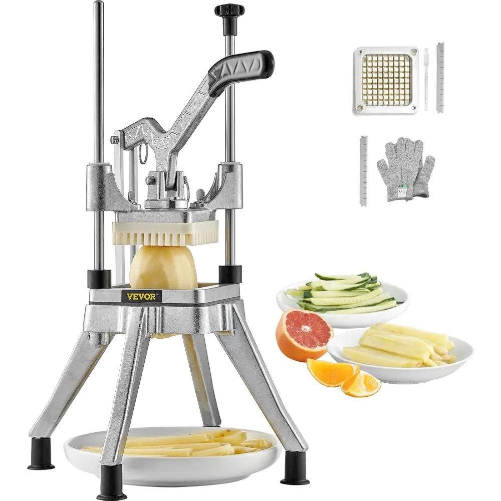 

Commercial Food Chopper with 3/8" Blade - Stainless Steel Vegetable Fruit Dicer for Tomato Potato Onion