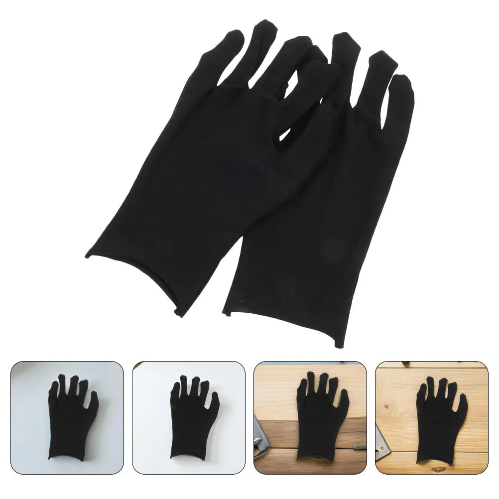 

24Pairs Black Cloth Work Gloves Breathable Heavy Duty Protective Hand Cover for Construction Warehouse Gardening Manual Labor