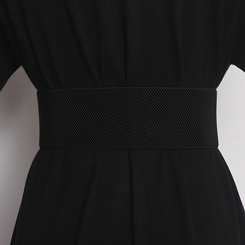 ผู้หญิงรันเวย์แฟชั่น PU หนังยืดหยุ่น Cummerbunds หญิงชุดรัดตัวเข็มขัดตกแต่งเข็มขัดกว้าง TB2247