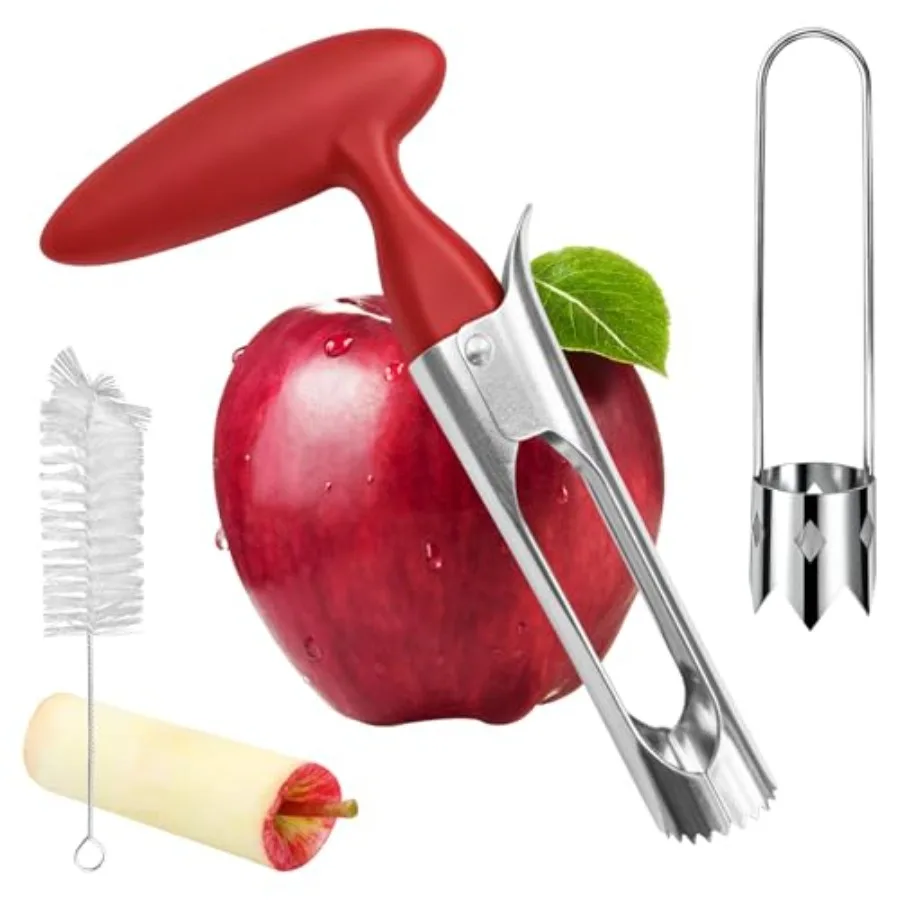 2-delige groenten- en fruitboor Roestvrijstalen kernverwijderaar voor gemakkelijke draaiende uitboren van appels Peren Ananas Bell Peppe