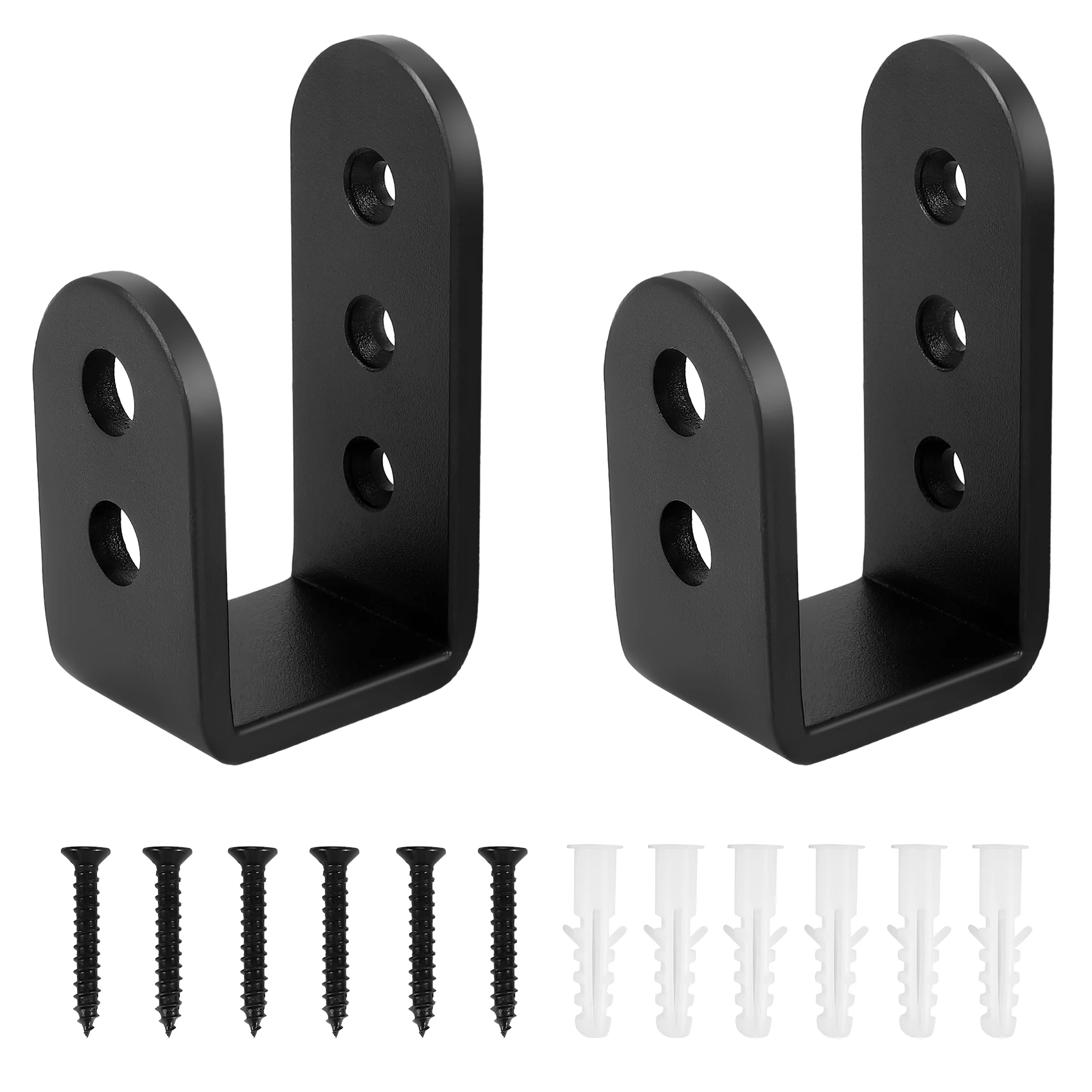 2 Pack Door U Brackets Open Bar Security Door Brackets for Home,Garage Door Reinforcement Fits 2X4 Boards