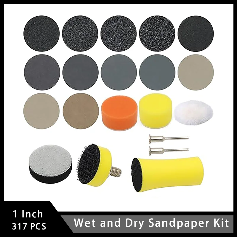 1 Inch Wet and Dry Sandpaper with 1/8