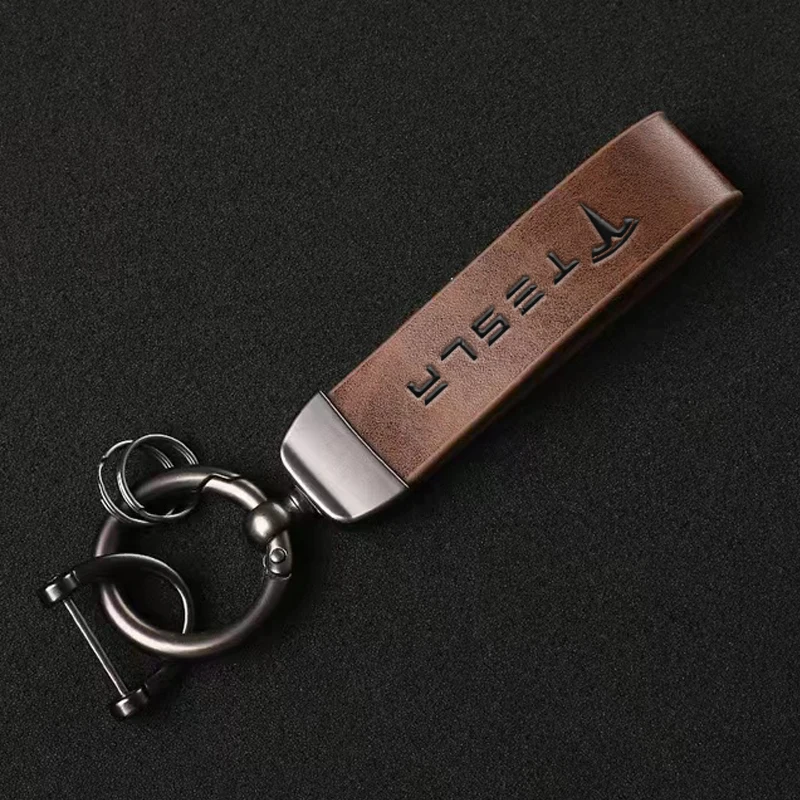 المعادن/الجلود شعار السيارة مفتاح سلسلة كيرينغ السيارات الداخلية اكسسوارات ل تسلا نموذج 3 YSX Cybertruck juguete رودستر لفائف Bonina #3