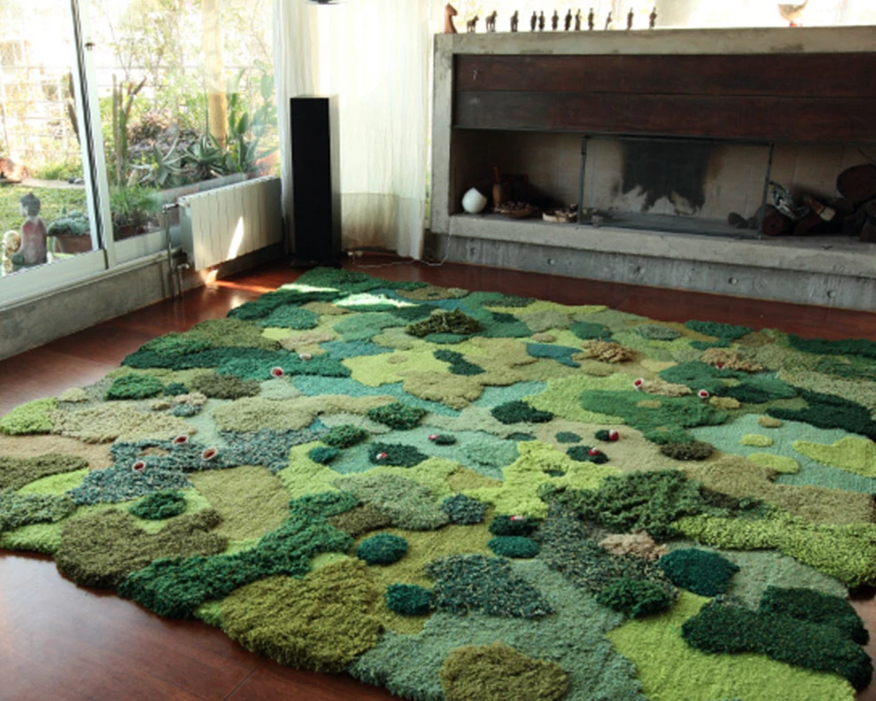 

Green 8x10 Rug Green Grass Rug Hand Tufted Wool Rug Carpet