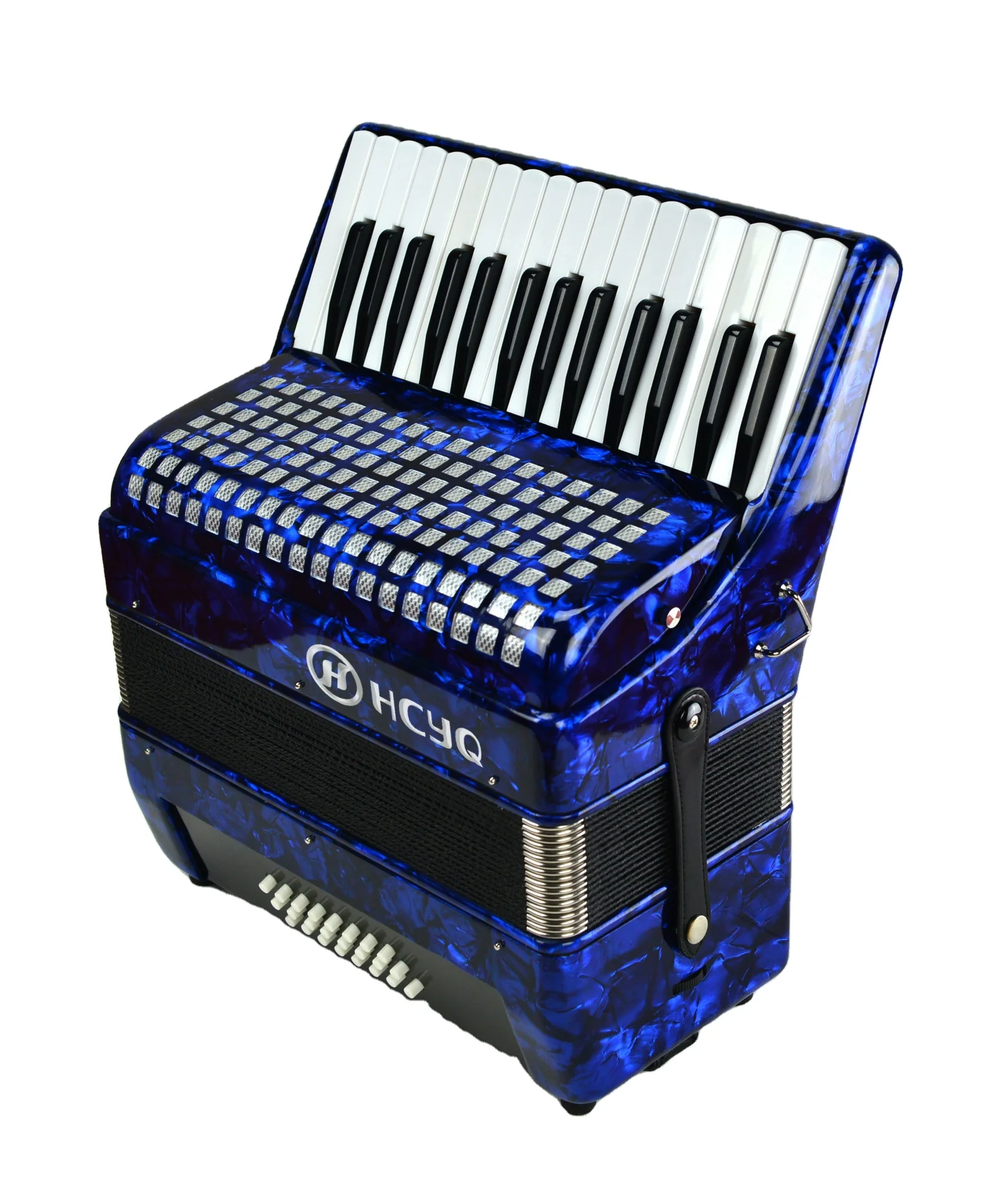

Hooqu Hot Selling Export 30 Keys 24 Bass Accordion Blue Accordion For Teaching