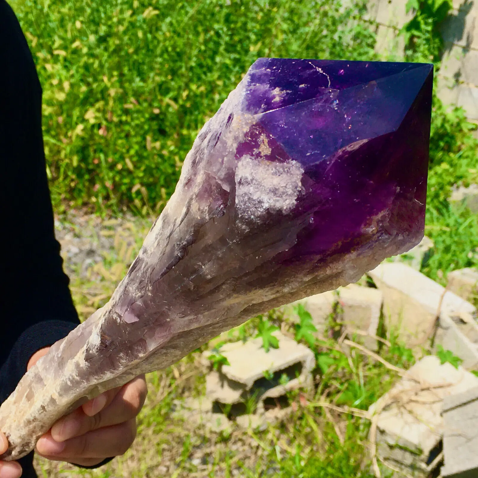 Top Natural Amethyst Scepter Quartz Mineral Specimen Reiki Healing Wealth