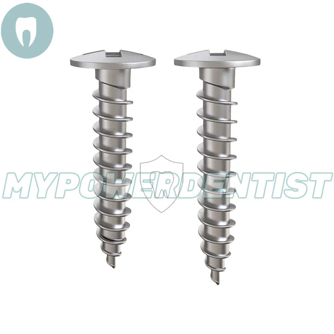 10Pieces Dental GBR Bone Screws Full Thread Fixation Screw Titanium Long/Short 10mm 8mm