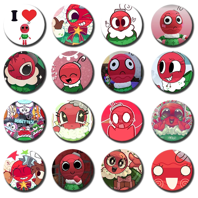 58mm Cartoon Game Character Bobette D-Dandys Game World Pin Tinplate Round Brooch Nijigen Otaku Cosplay Culture Badges 1PC