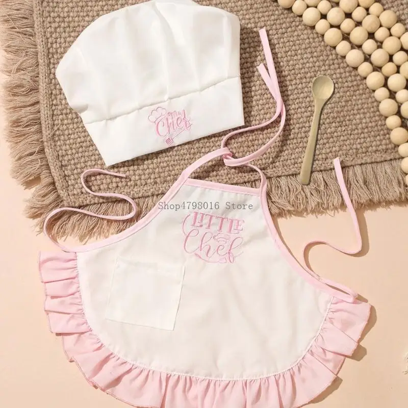

Newborns Cook Clothing Set Includes Apron And Cap Polyester For Infant Photoshoots Safe Soft Role Playing Clothes