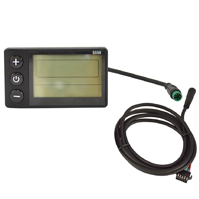 NEW-S866 Electric Bike LCD Display Electric Scooter Display Meter Control Panel With Waterproof Plug And Waterproof Line