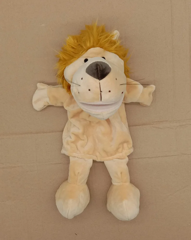 35cm Cartoon Tier Handpuppe eltern-kind-Spiel Puppe Löwe Elefant Schwein Beschwichtigen Spielzeug Geburtstag Geschenke Für Kinder