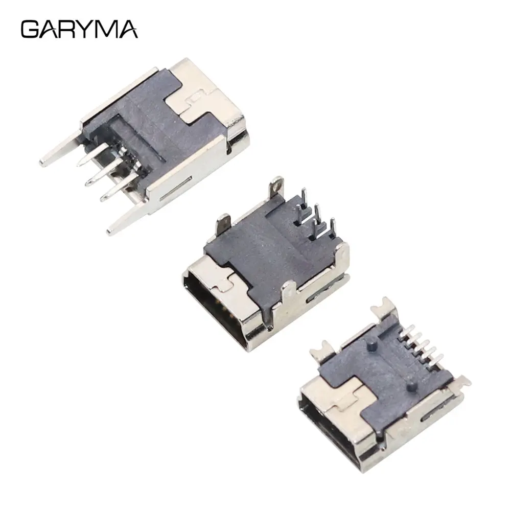 10/50Pcs Mini USB SMT SMD/DIP 5 Pin Female 4 Feet Mini B Socket Connector Port Jack Tail Sockect Plug 90 Degree / 180 Degree