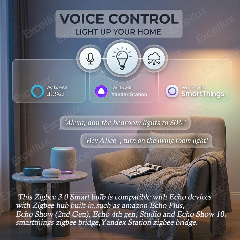 Zigbee 3.0 Smart LED-Glühbirne E27 RGB 2700-6500K Dimmbare Lampe Kompatibel mit Z2MQTT Home Assistant Alexa Echo Yandex Gateway erforderlich – Detail 4