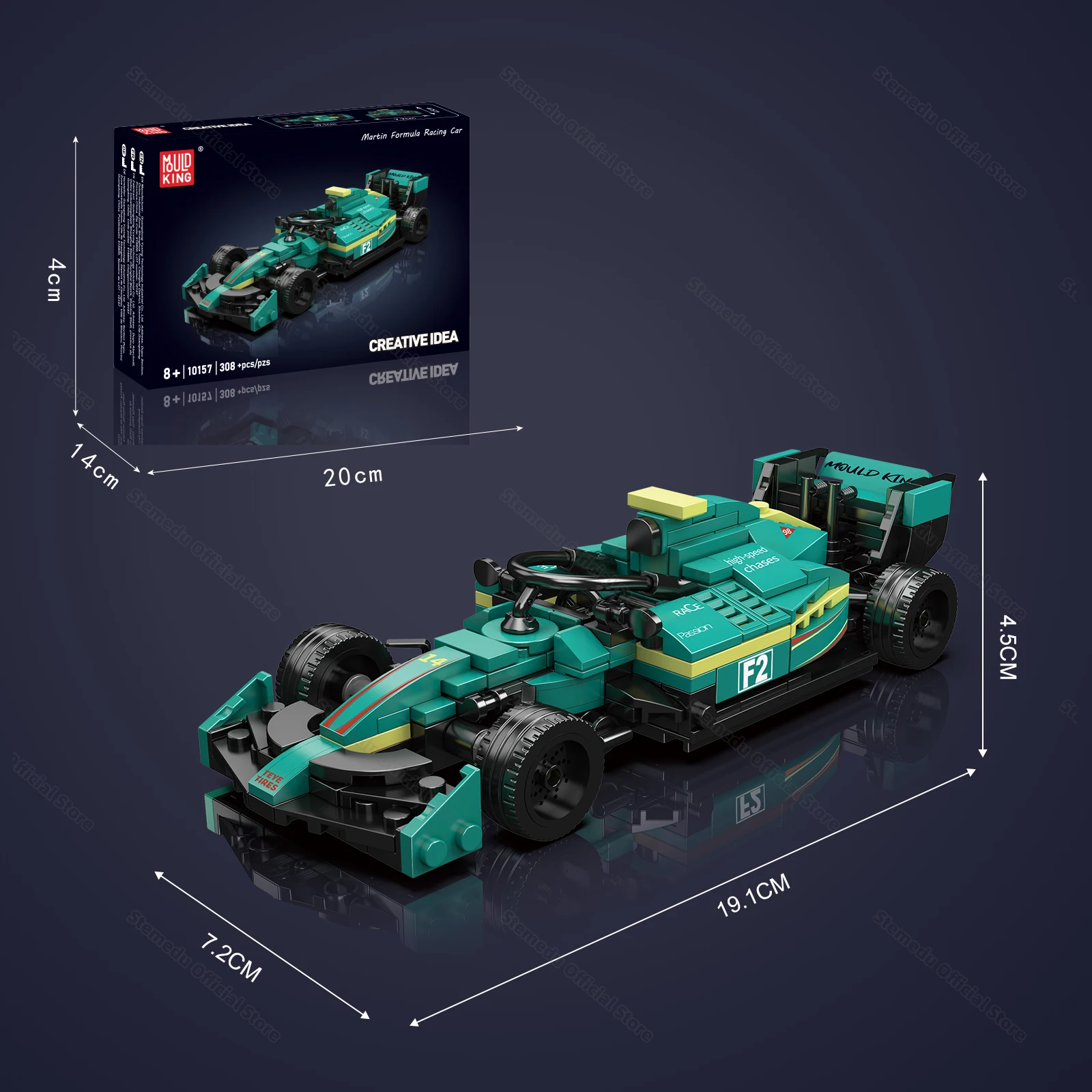 

Mould King 308pcs Building Bricks 8-Grid Vehicle Model STEM Learning Toy for Children