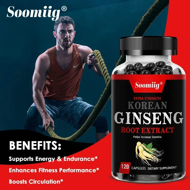 Korean Ginseng Root Extract, for Men and Women, Replenishes Energy, Stamina and The Immune System, Helps with Focus, Strength