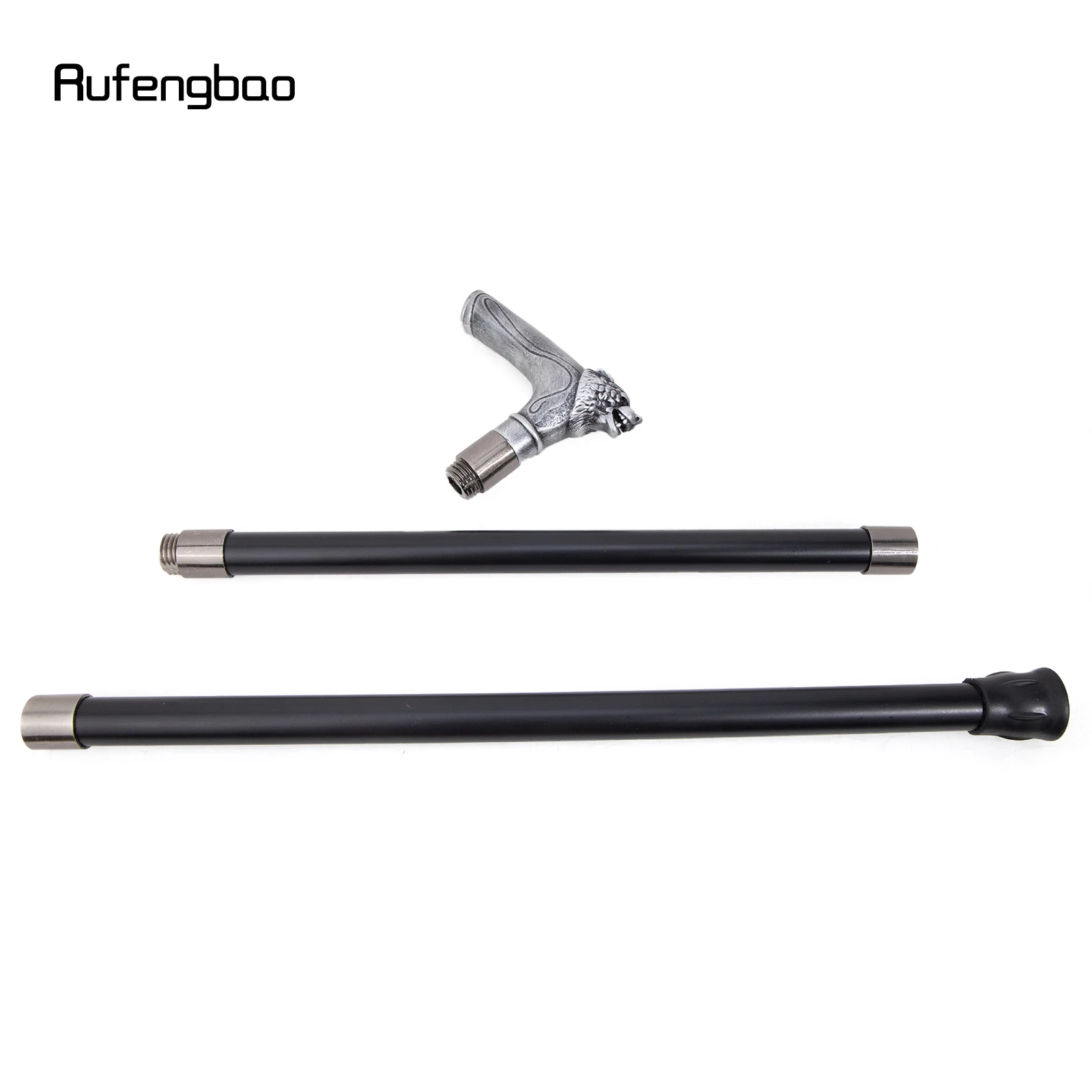 Silvery Bear Head Handle Decorative Stick Decorative Cane for Halloween for Cosplay and Parties Cane 93cm