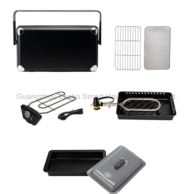 حقيبة التخييم حقيبة شواية باربيكيو في الهواء الطلق 3 في 1 المحمولة المدخن للطي الفحم شواية شواء صغيرة للتخييم التنزه