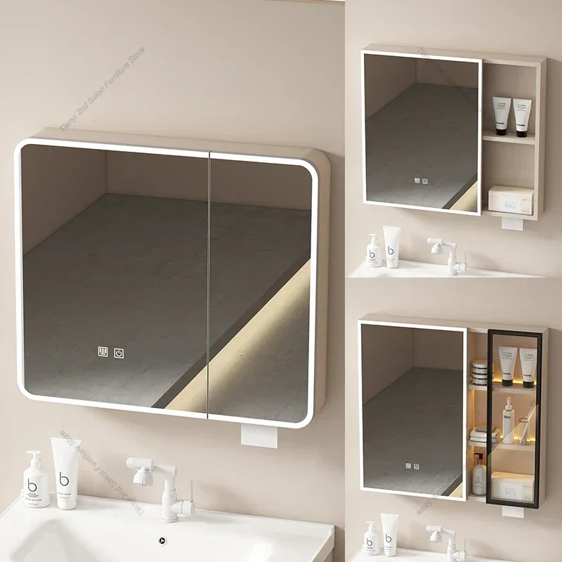 Wall-mounted Storage Bathroom Cabinets Nordic Aluminium Alloy Smart Vanity Mirror Cabinets Hotel Home Furniture Arredo Bagno FYB