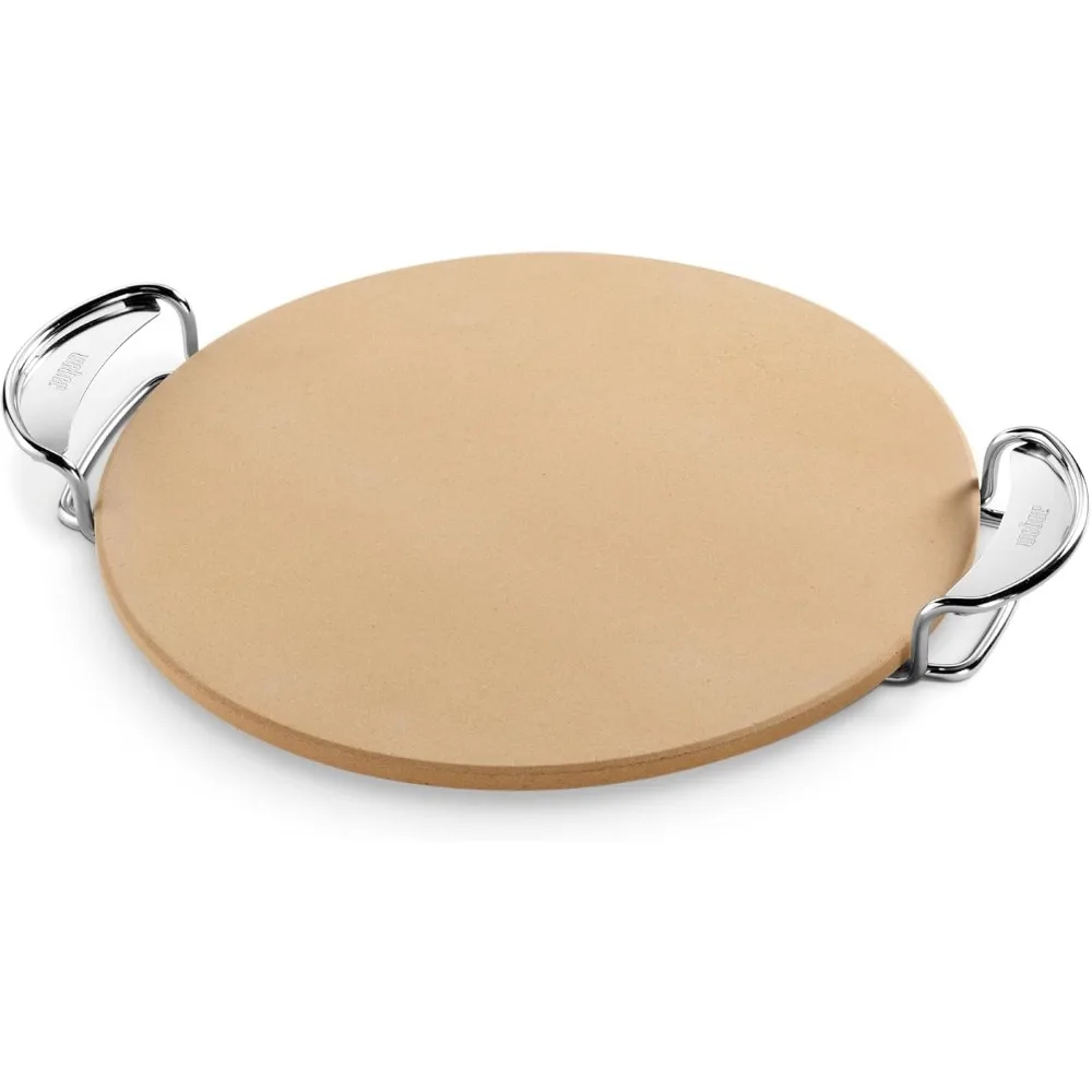 

16.7" Pizza Stone with Carry Rack for Crispy Thin Crust Grilling