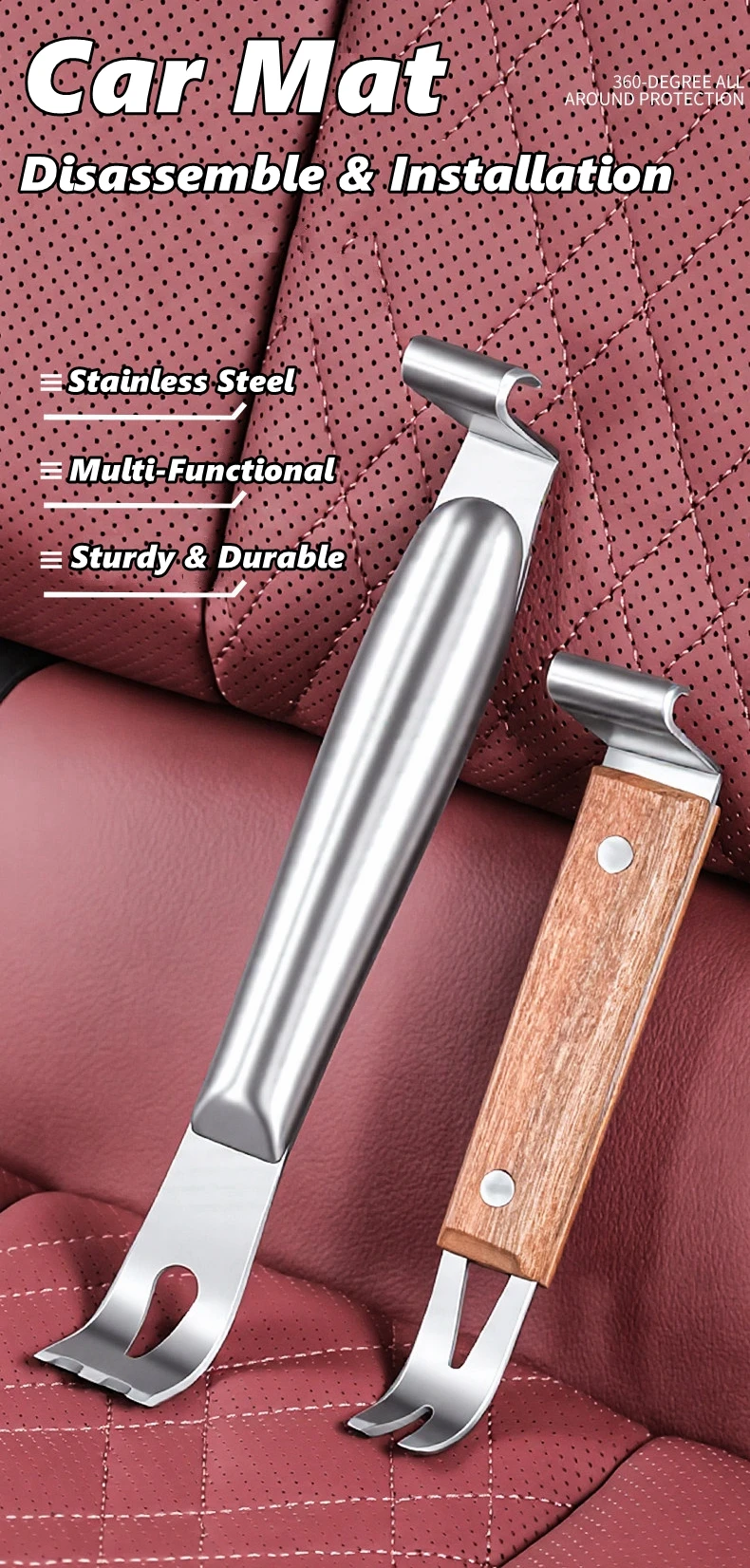 

Car Interior Tool Set Stainless Steel Auto Trim Removal Tool Kit Upholstery Fastener Remover Ergonomic Design Lightweight