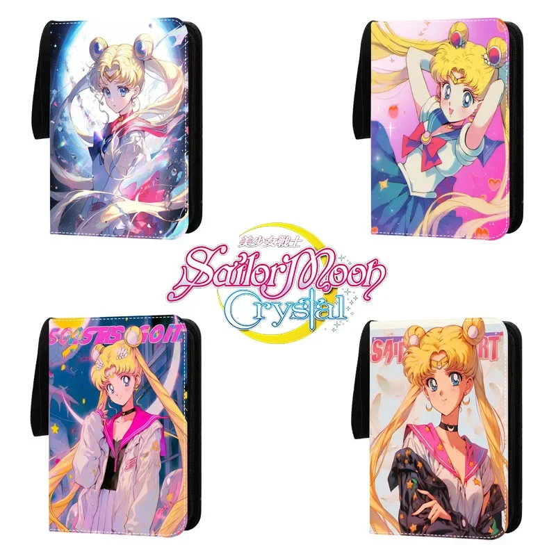 

400pcs/900pcs Sailor Moon Card Album Book Folder 4/9 Card Slots Collections Zipper Double Pocket Zipper Card Binder Holder