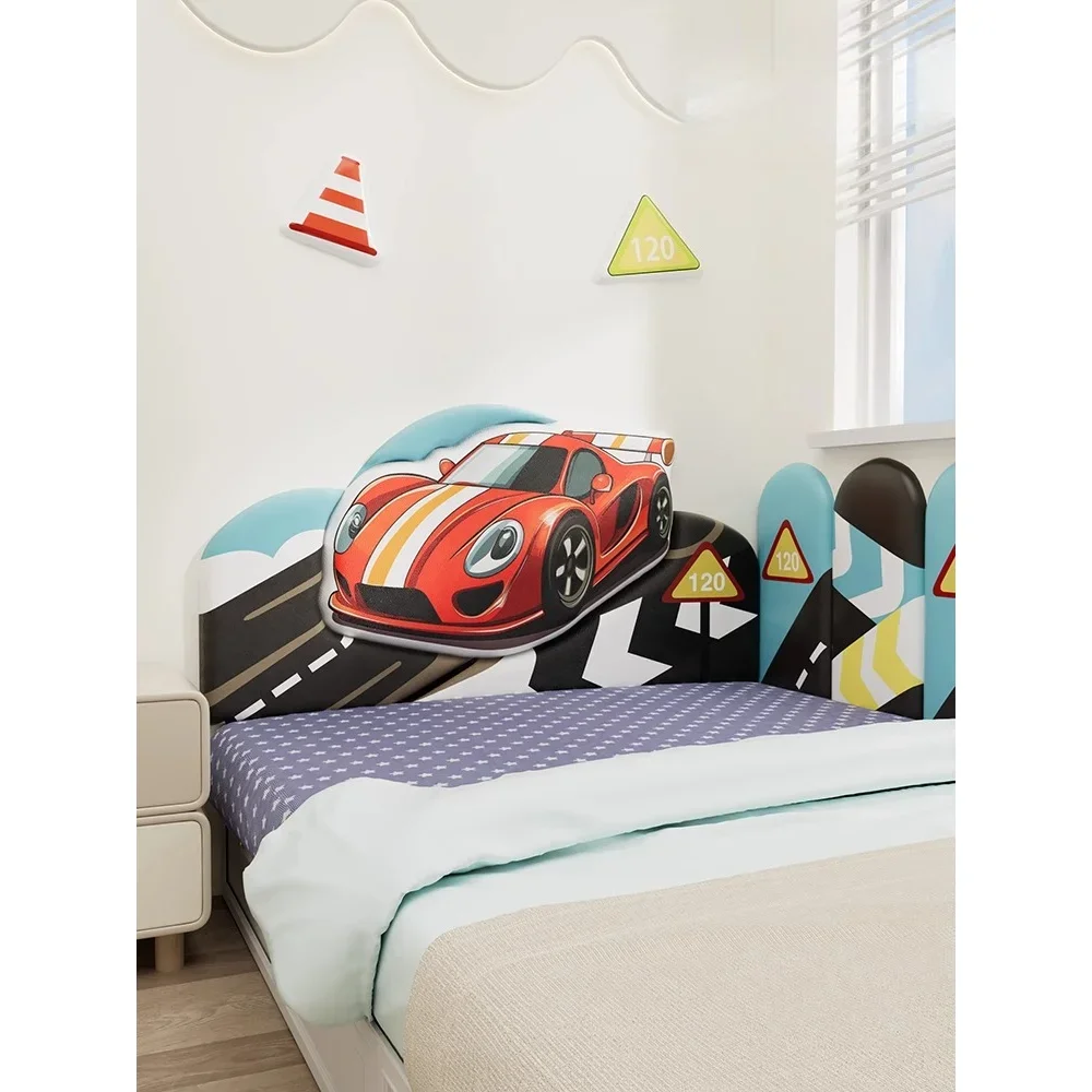 

Cartoon Race Car Bed Surrounding Soft Cover Headboard Anti-collision Wall Sticker Tatami Baby Backrest Bedroom Background Pad