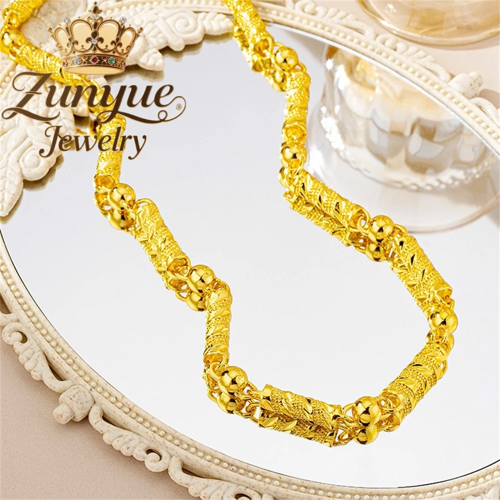 

Sand Gold Cylinder Necklace Luxury Quality Jewelry Best Selling Fashion Fine Jewelry Handicraft Exquisite Charms Elegant Popular