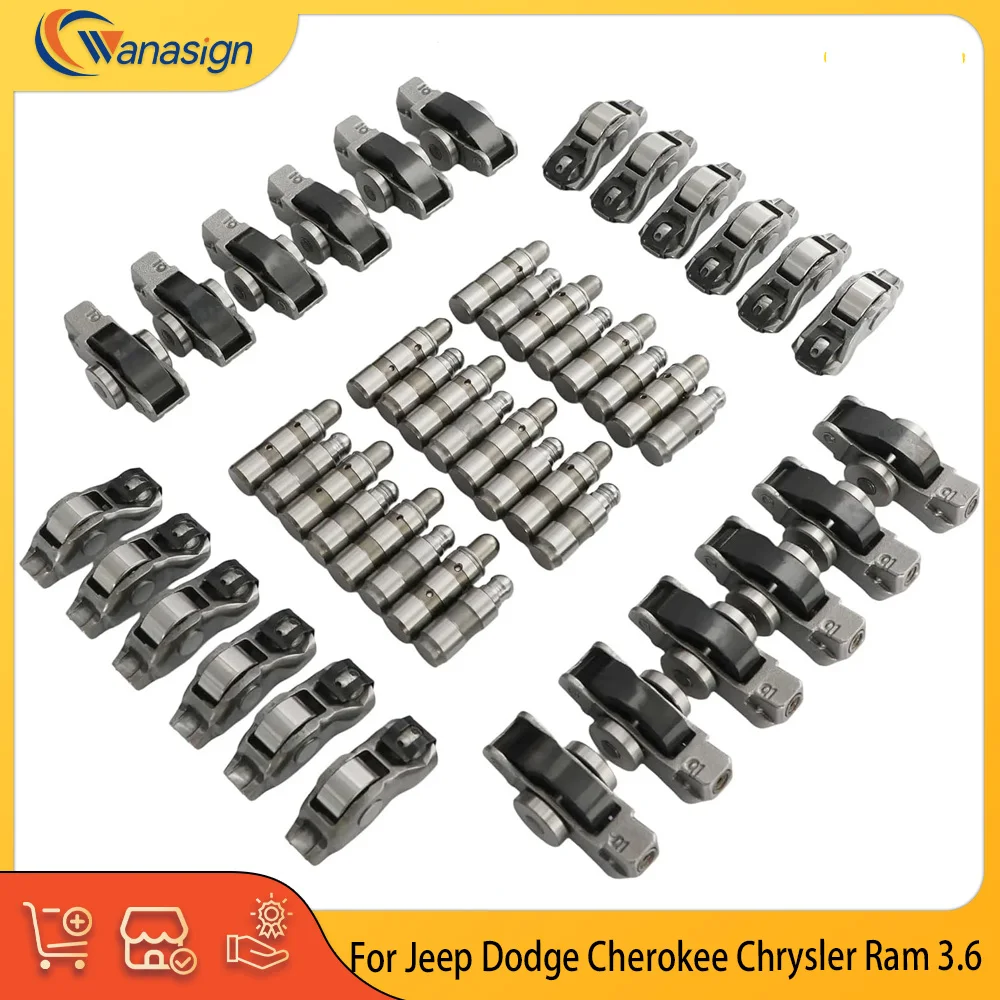 Engine Parts Valve Lifter Rocker Arm Kit Fit 3.6 L V6 Gas For 16-24 3.6L Jeep Dodge Cherokee Chrysler Ram  5184332AA 5184296AH